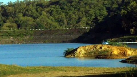 View of the sermo reservoir Stock Footage 124204378