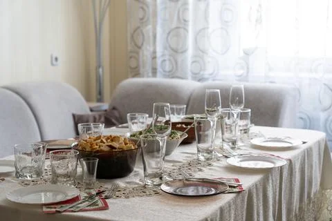 View on the served table Fotos Stock