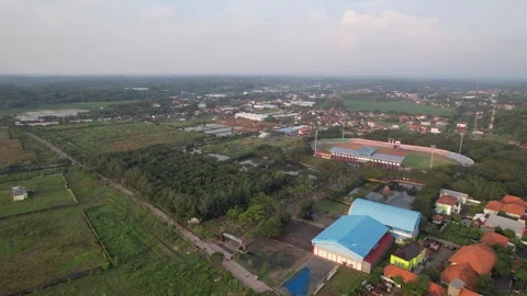 View of the settlement against a clear sky background Stock Footage 258313507