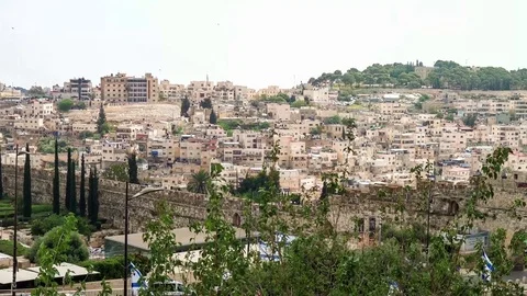 View of a settlement in Jerusalem Stock Footage 75806166