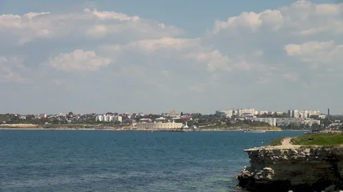 View to Sevastopol from Chersonesos Stock Footage 126625783