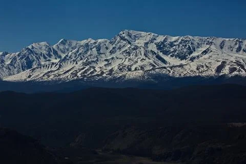 View of the Severo-Chuysky Range from Lysukha Mountain. Stock Photos