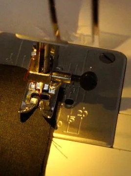 View of sewing machine needle and other parts Stock-Fotos