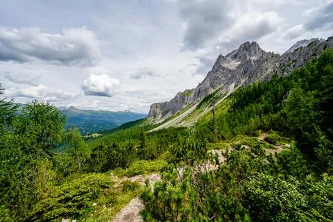 View to the Sexten Dolomites Stock Photos