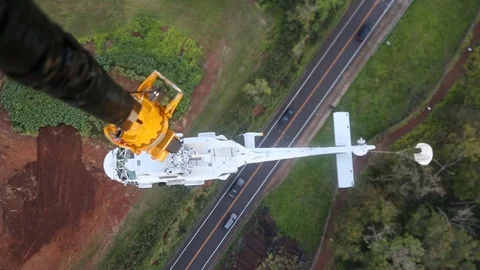 View of SH-60 Seahawk External lift from CH-53 Super Stallion Stock-Footage 88127234