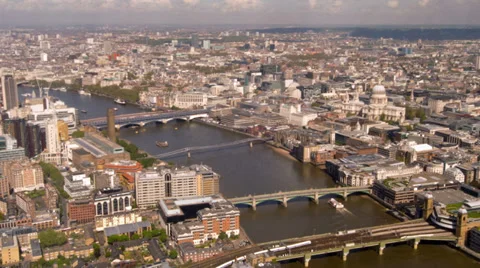View from Shard - River Thames Stock Footage 29675292