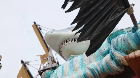 View Of Shark in Water Theme Park Stock Footage 117466191