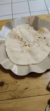 View of a sheet of prata cake without meat topping Stock Photos