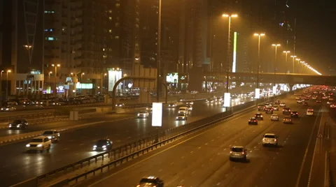 View of Sheikh Zayed Road skyscrapers in Dubai. Stock Footage 37669959