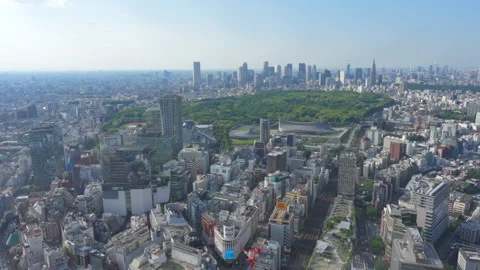 View from Shibuya Sky Observation deck at top of the Shibuya Scramble Square Stock-Footage 311206531