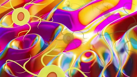 View shifting starting glossy ribbon morphing folds tightening motifs appearing Stock Footage 334788787