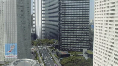 View from Shinjuku Elevator tighter shot Stock Footage 68494053