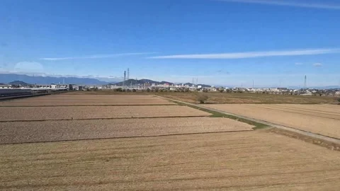 View from Shinkansen N700 bullet train near Shin-Fuji. Vídeo Stock 318201017
