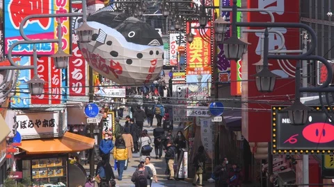 View of SHINSEKAI area Video stock 127613568