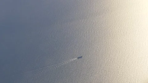 View of ship from airplane Stock Footage 133353701
