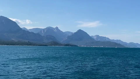 View from a ship. aurus mountain range. Kemer, Turkey. Stock Footage 342015382