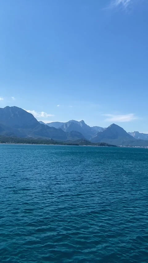 View from a ship. aurus mountain range. Kemer, Turkey. Stock Footage 342015391