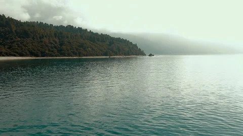 View from the ship on the coast of Mount Athos Stock Footage 252746961