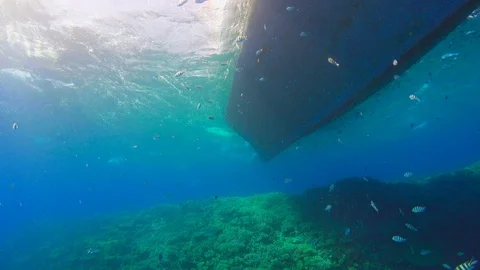 View of the Ship from Depths Stock Footage 93896321