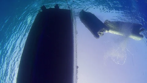 View of the Ship from Depths Stock Footage 93910808