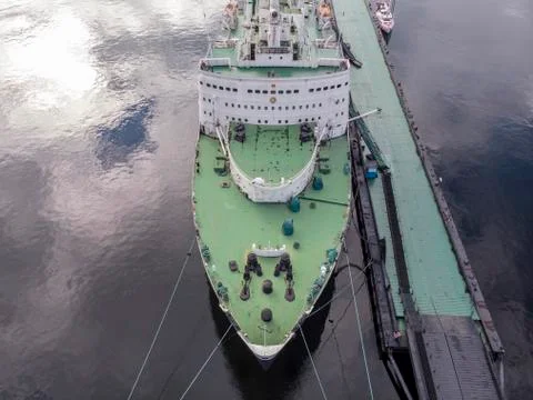 View of the ship from the drone Foto stock