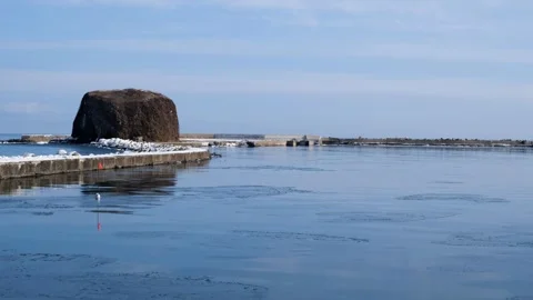 View from the ship going through the port, Abashiri Port, Hokkaido Stock Footage 325643029