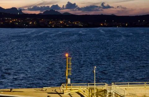 View from ship of the harbor 스톡 사진