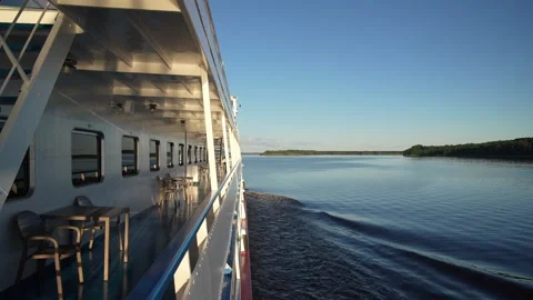 View from the ship to the lake Stock Footage 338290371