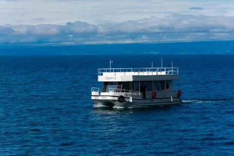 View of a ship in Llanquihue Lake Stock Photos