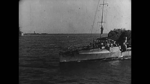 View of ship moving in water Stock Footage