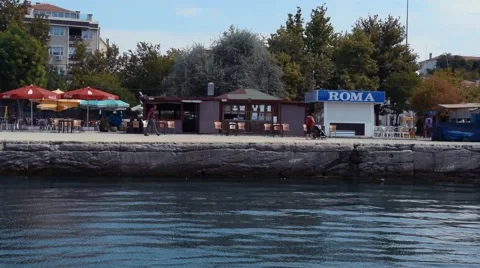 View from Ship in Port Stock Footage 53288476