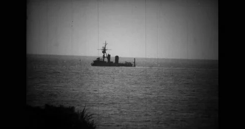 View of ship in sea Stock Footage