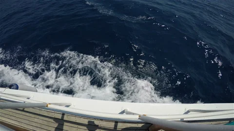 View from the ship on the sea waves and foam Stock Footage 127714552