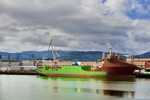 View of the ship in the  Shipyard 写真素材