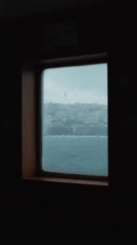 View from Ship Window: Coastal Landscape Video stock 326722925