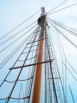 View of a ship's masts Foto stock