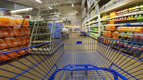 View from a shopping cart moving Stock Footage 303590187