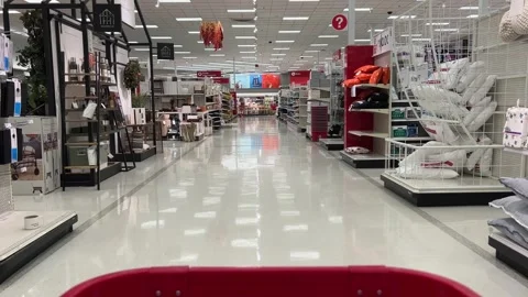 View from Shopping Cart in Target Store Stock Footage 251553081