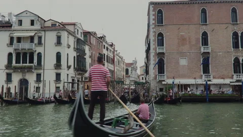View of the shore from a boat in motion in venice Stock Footage 228667768