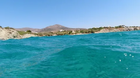 View of the shore from inside the beautiful clear sea Stock-Footage 127569298