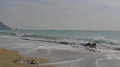 View of the shore line of the Pacific Ocean Stock Footage 127149243