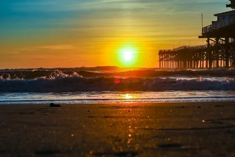 View from the shore of the pier. Foto stock