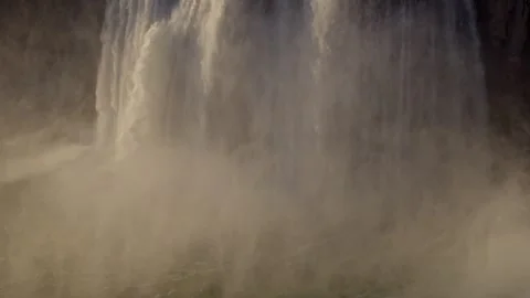 View of Shoshone Falls cascading over rocky cliffs, United States. Video stock 344411156