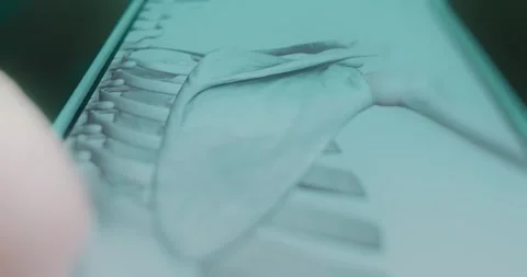 View of shoulder bones in anatomy app Stock Footage 313838703