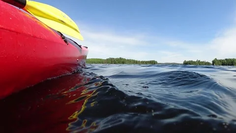 View from side of canoe and underwater on a lake in Algonquin Park Stock Footage 277453172