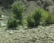 View from side of moving train of river SD Footage