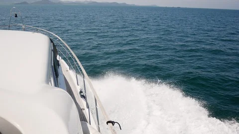 View from side sailing boat in the sea Stock Footage 113285233