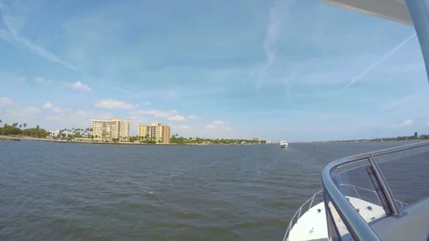 View From Side Of Yacht (Timelapse) Stock Footage 129624793