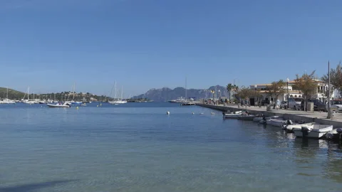 A view of the sidewalk of the Mediterranean shore. Stock Footage 130365970