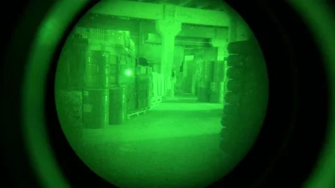 View from the sight of night vision Stock Footage 132725161